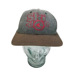 ✅VTG Sno Gear Ski-Doo Strapback Cap OSFA Adjustible Leather Strap Baseball Hatt